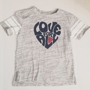 Kids LOVE FOR ALL short sleeve t-shirt girls Sz: 8 (M) marled gray, hi low